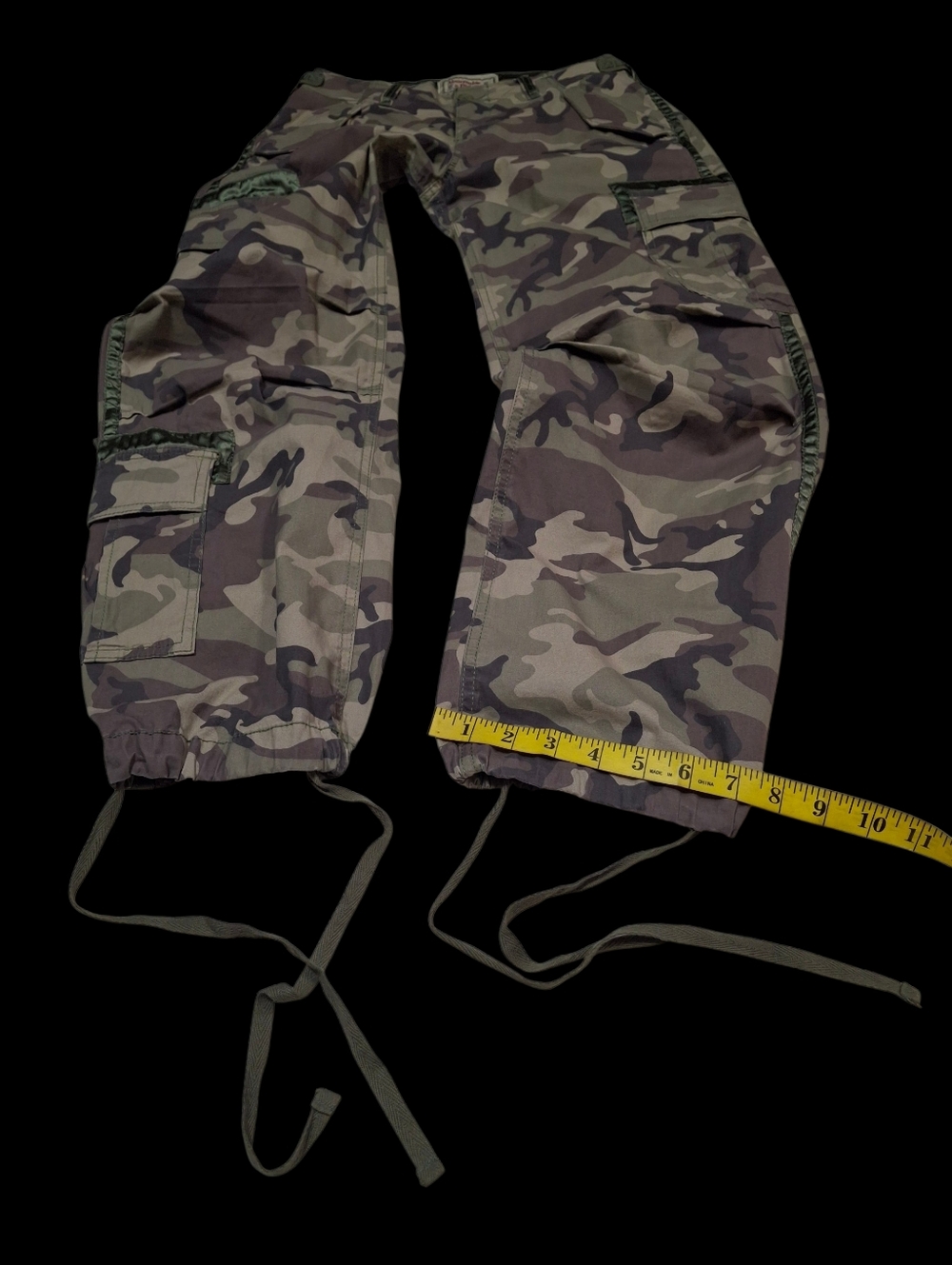 Vintage Y2K Abercrombie & Fitch Green Camo Cargo Utility Pants Women Size 27 - Picture 15 of 16